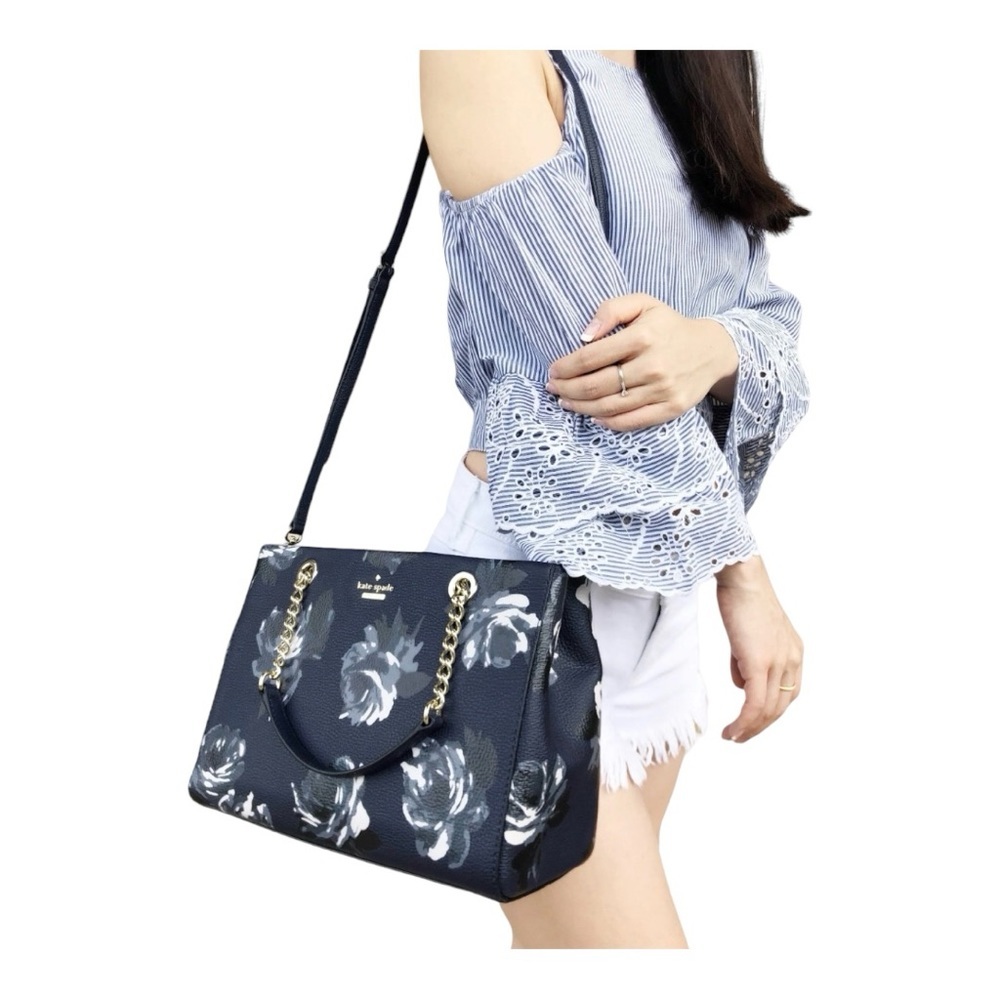 Kate Spade Black and White Floral Satchel